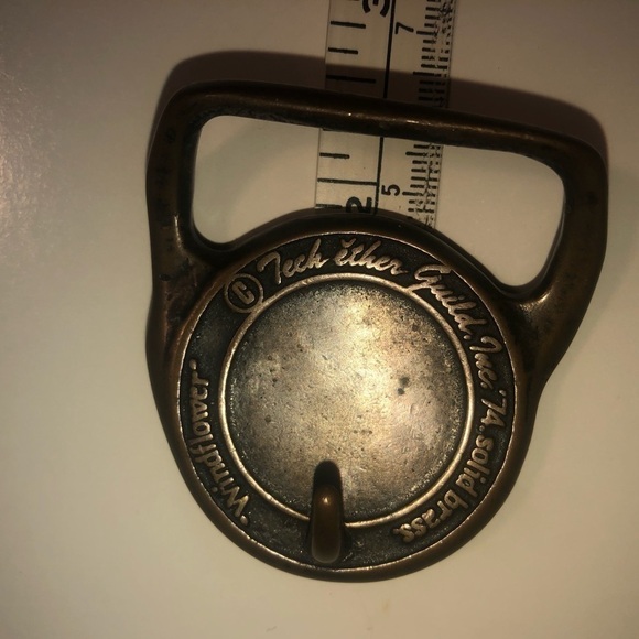 VTG 70s Tech Ether Guild Windflower Solid Brass Belt Buckle 2.6” x 1.9” - Picture 6 of 6